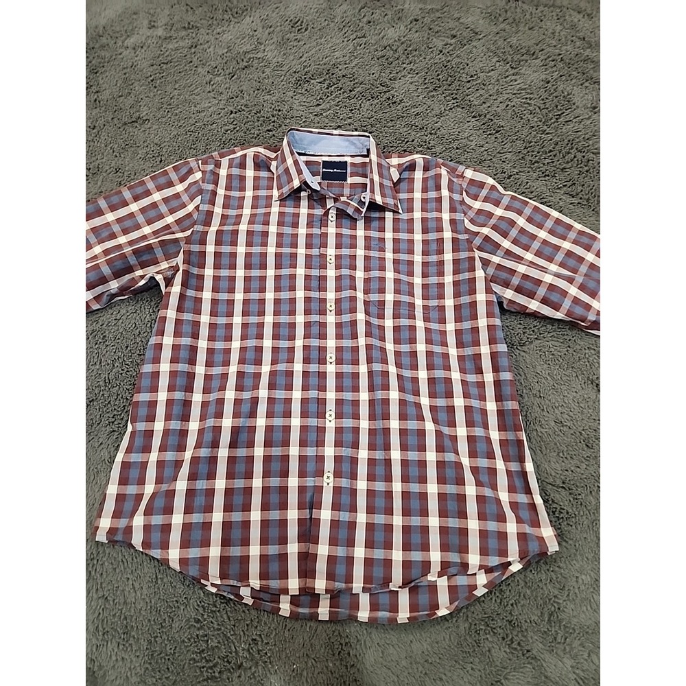 Tommy Bahama Men's Long Sleeve Button-Up Shirt, Size Large,‎ Cotton, Plaid